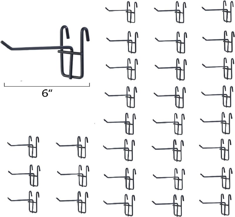 NectaCol 30 Packs 6" Metal Grid Wall Hooks, Standard Gridwall Panel Hooks are for Gridwall Panels Display,Black - Image 5